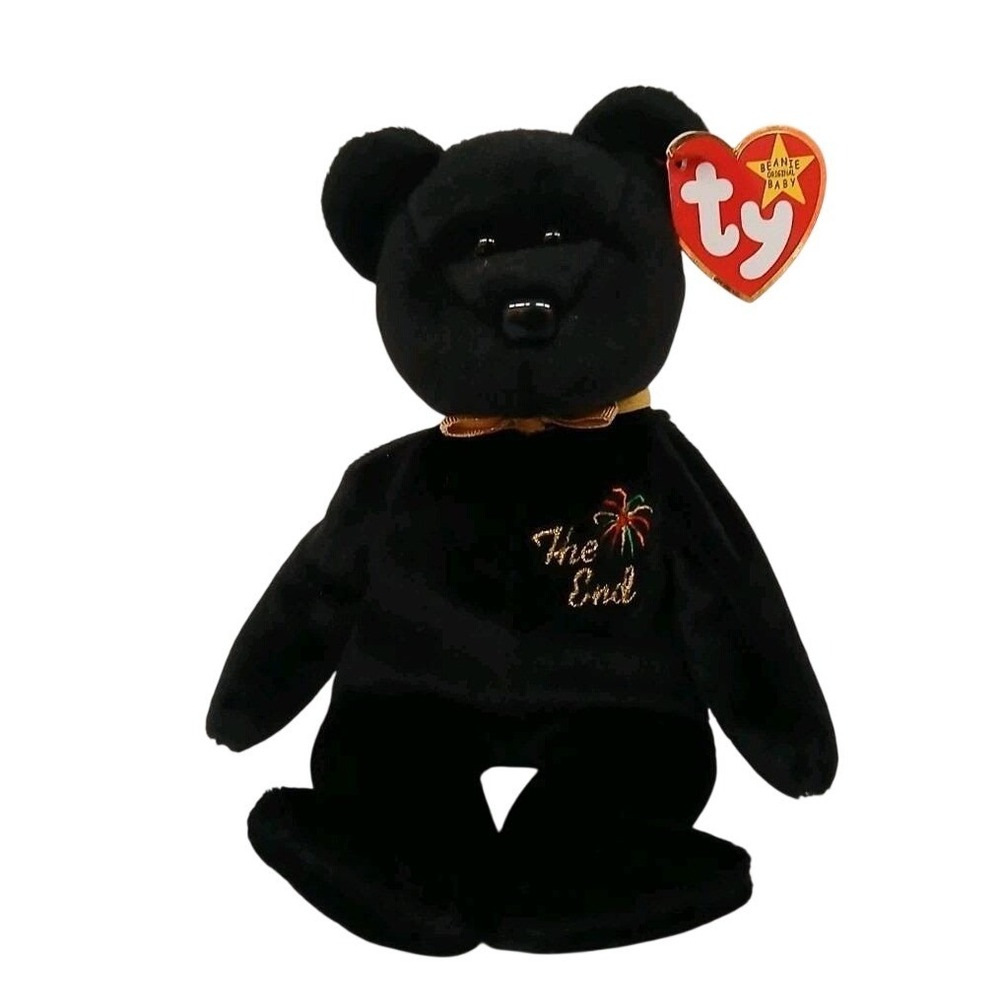 Vintage 1999 Retired - Ty The End Black Bear - with Tag - Beanie Baby #Ty5